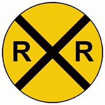 18 Crossing Railroad sign - RAILROAD