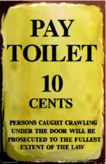RR-91 Pay Toilet Railroad Sign - RAILROAD SIGNS