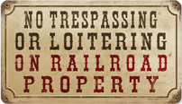 RR-98 No Trespassing - RAILROAD SIGNS
